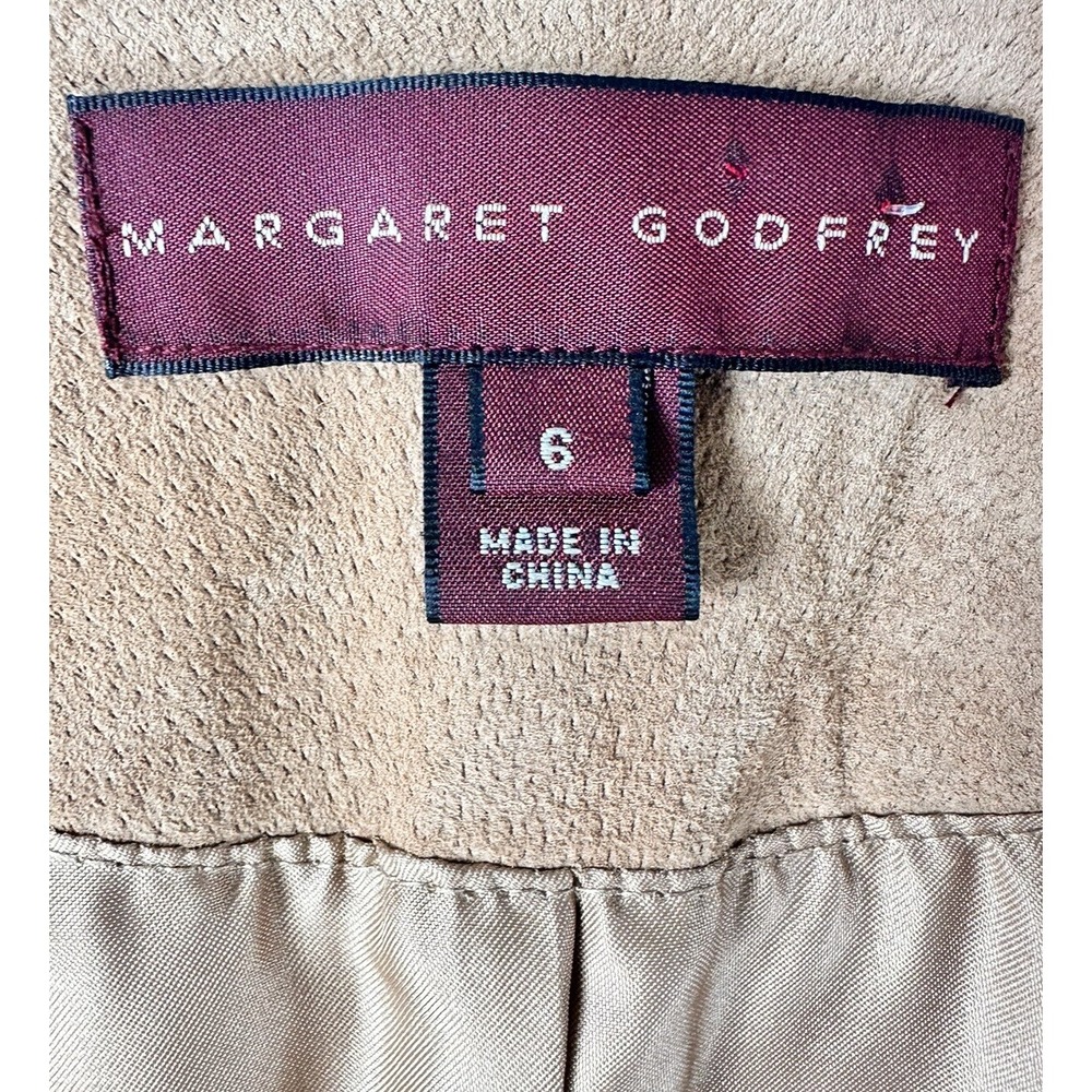 Margaret Godfrey Sz 6 Leather Jacket Lattice Texture Western Chic Lined Cropped - Picture 2 of 8